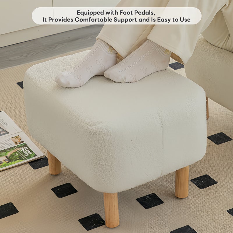 Sharpdo Modern Nordic Upholstered Accent Lounge Chair with Ottoman, Soft Fabric Armchair for Living Room Bedroom Reading Corner - Image 3